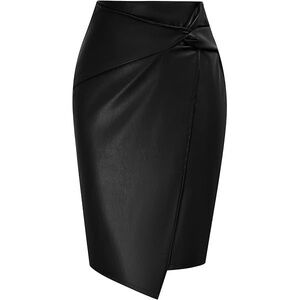 NWT High Waist Pencil Skirt, Vegan Leather, Black, Medium